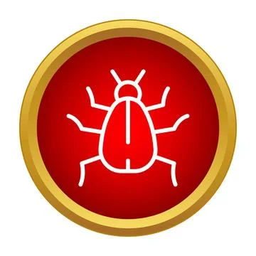 Computer bug software virus warning icon Illustrazione stock