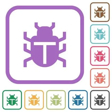 Computer bug solid simple icons Stock Illustration
