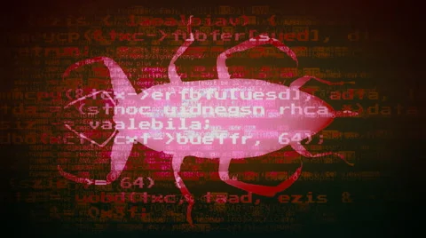 Computer bug ugly code red Stock Footage 59863707