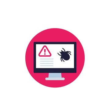 Computer bug vector flat icon Stock Illustration