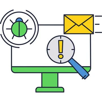 Computer bug virus fraud detection icon vector イラスト素材