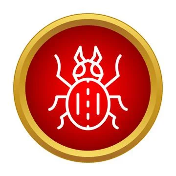 Computer bug virus malware cyber security icon Stock Illustration