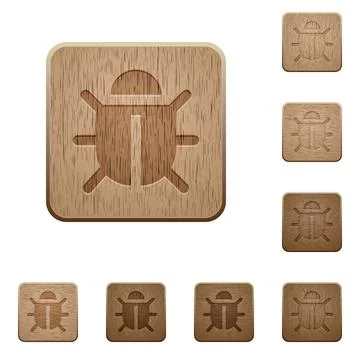 Computer bug wooden buttons イラスト素材