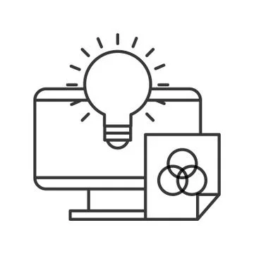 Computer bulb idea creativity paper color tone 스톡 일러스트