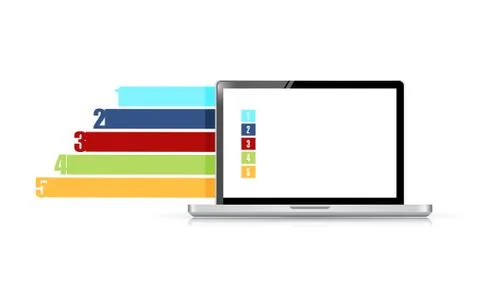 Computer business info graphics illustration Stock Illustration