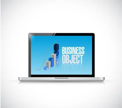 Computer business object graph illustration Illustrazione stock