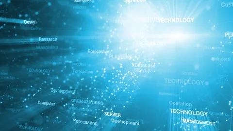 Computer business technology word cloud animation Stock Footage 337427769