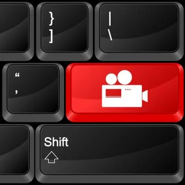 Computer button camera 스톡 일러스트