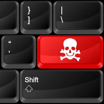 Computer button danger 스톡 일러스트