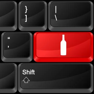 Computer button drink 스톡 일러스트