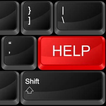 Computer button help Illustrazione stock