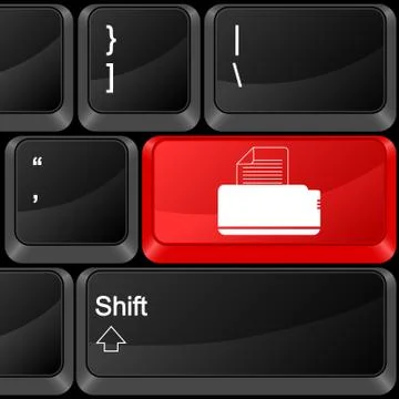 Computer button printer Stock Illustration