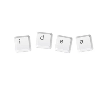 Computer buttons in write word "idea" Stock Photos