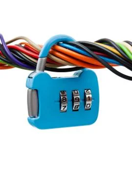 Computer cable and lock 写真素材