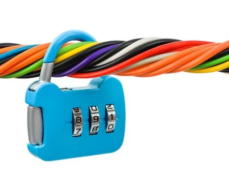 Computer cable and lock 写真素材