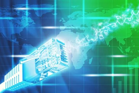 Computer cable, close up view Stock Illustration