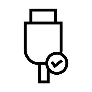Computer Cable Connection Notification Icon Stock Illustration
