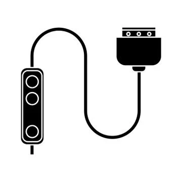 Computer cable connection plug pictogram Stock Illustration