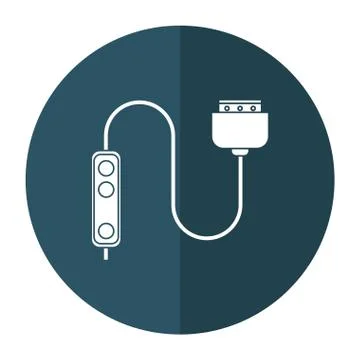 Computer cable connection plug shadow Stock Illustration