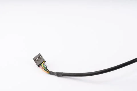 Computer Cable Connector with Exposed Colorful Wires Stock Photos