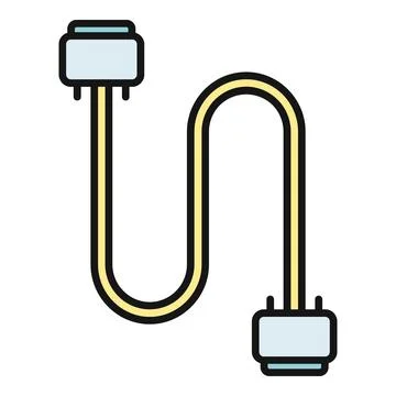 Computer cable with connectors for data transfer Illustrazione stock