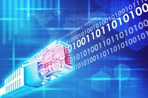 Computer cable with energy numbers イラスト素材