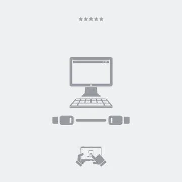 Computer cable icon, computer cable vector, computer cable symbol, computer c Stock Illustration