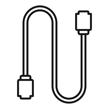 Computer cable icon, outline style Stockillustratie