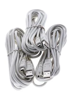 Computer cable isolated on white background Stock Photos