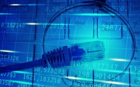 Computer cable on keyboard Stock Illustration