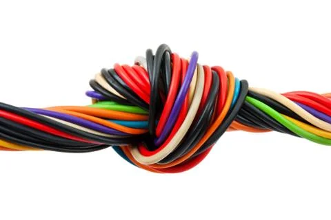 Computer cable with knot Stock Photos