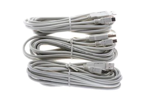 Computer cable on white background Stock Photos