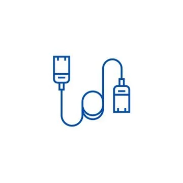 Computer cable,ethernet line icon concept. Computer cable,ethernet flat vector Illustrazione stock
