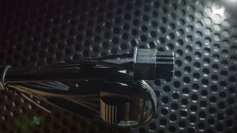 Computer cables close-up at night 스톡 동영상 81062606