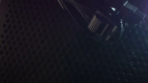 Computer cables close-up at night 스톡 동영상 81065466