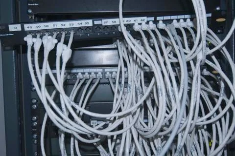 Computer cables close-up Stock Photos