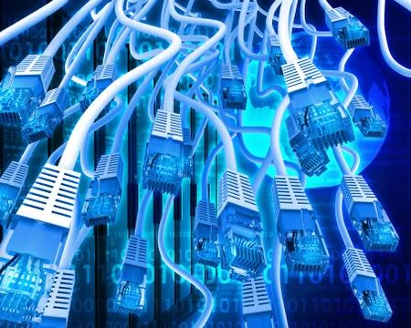 Computer cables with earth Stockillustratie