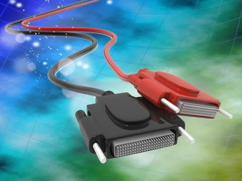 Computer cables Stock Illustration