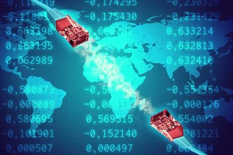 Computer cables with numbers Stock Illustration