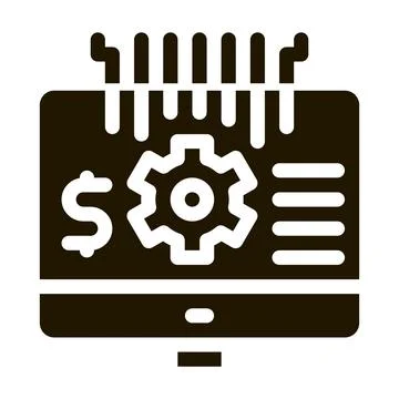 Computer cache settings icon Vector Glyph Illustration Illustrazione stock