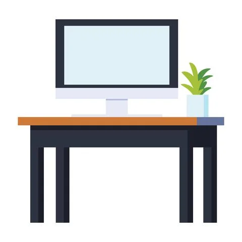 Computer cactus on desk Stockillustratie
