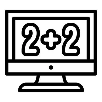 Computer calculations icon, outline style 스톡 일러스트