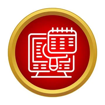 Computer calendar icon for online schedule planning Stock Illustration