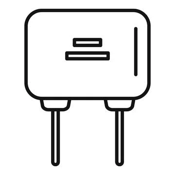 Computer capacitor icon outline vector. Component resistor Stock Illustration