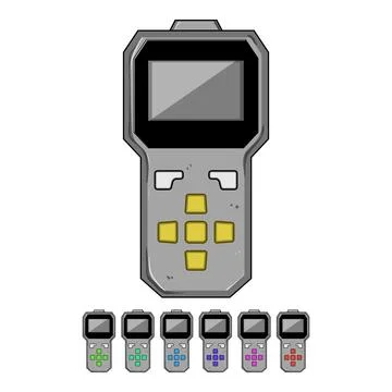 Computer car diagnostic scanner cartoon vector graphic 스톡 일러스트