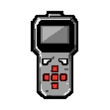 Computer car diagnostic scanner pixel art vector illustration 库存插图