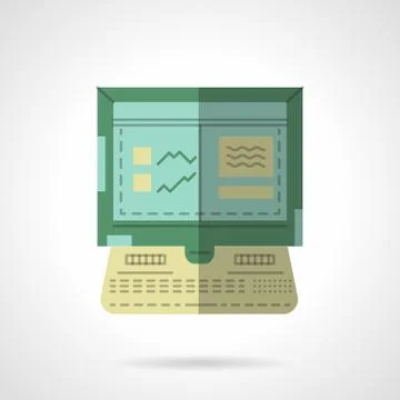 Computer car test flat vector icon 스톡 일러스트