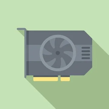 Computer card icon flat vector. Pc gpu イラスト素材
