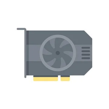 Computer card icon flat vector. Pc gpu イラスト素材