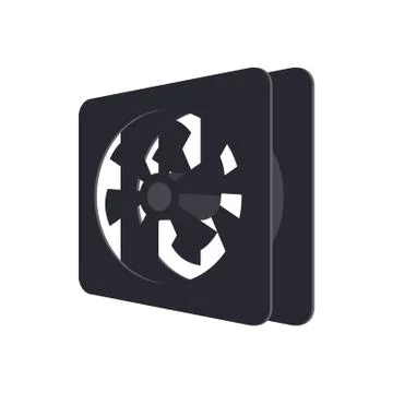 Computer case cooling fan icon, cartoon style Stock Illustration